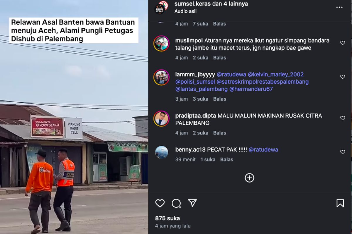 Viral Video Mobil Bantuan Bencana Aceh Dipalak, Dishub Palembang: Bukan  Anggota Kami