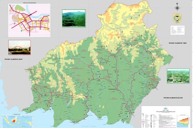 Peta Provinsi Kalimantan Tengah.