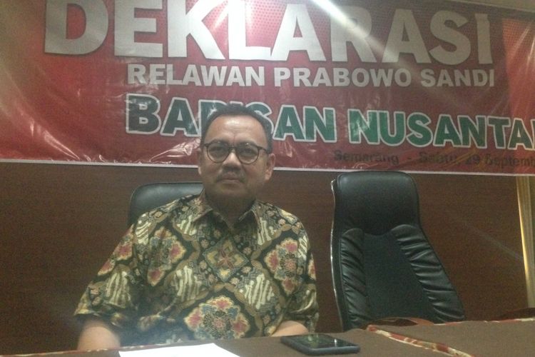 Sudirman Said mulai terjun untuk pemenangan pasangan Prabowo-Sandiaga di Pilpres 2019 di Semarang, Sabtu (29/9/2018)