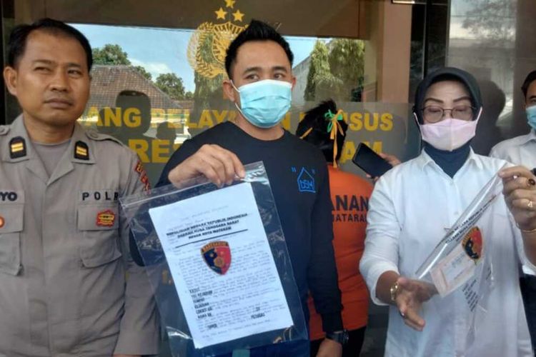 Jumpa pers pelaku penipuan iming-imingi korban Jadi PNS di Mataram