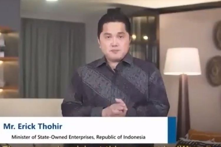 State Owned Enterprises [(BUMN) MInister Erick Thohir speaks in a webinar