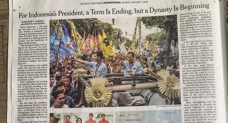 New York Times: "Periode Presiden Indonesia Berakhir, tapi Dinastinya Dimulai"