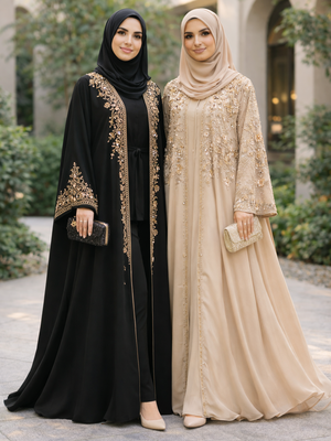 Abaya Bisht dan Bahraini untuk Tampilan Glamor.