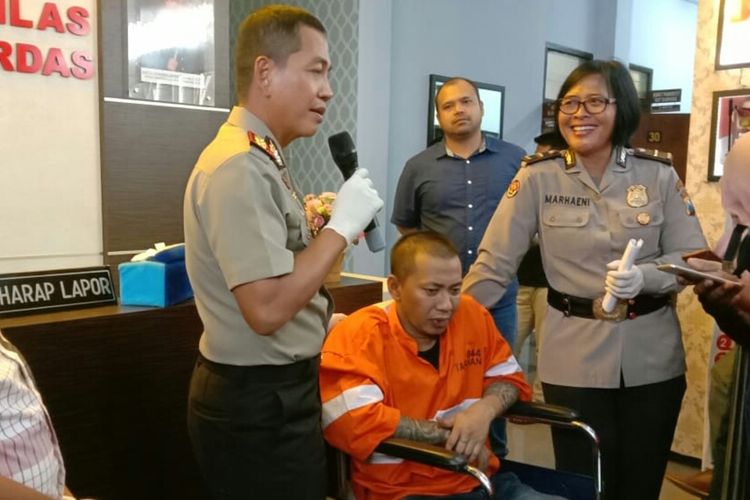 Sokip Yulianto (38) otak tahanan narkoba yang kabur saat dirilis di Mapolresta Malang Kota, Rabu (11/12/2019).