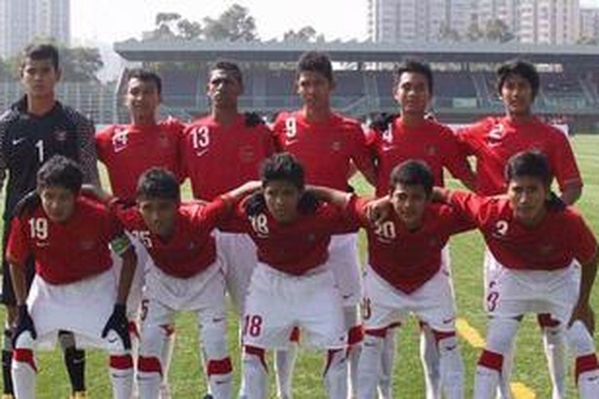 Tim nasional Indonesia U-17 yang saat ini berlaga di HKFA International Youth Football Invitation Tournament 2012.