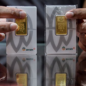 Harga emas batangan PT Aneka Tambang (Antam) 