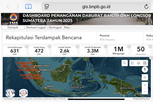 Update BNPB: Korban Jiwa Bencana Banjir-Longsor Sumatera Jadi 631 Orang
