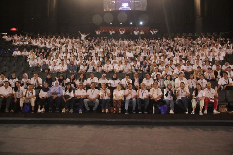 Employee gathering dengan tema Bangga Jadi Insan PPM: Merayakan Kebersamaan, Menyongsong Pertumbuhan digelar PPM Manajemen di Keong Mas TMII, Jakarta (9/1/2024). 