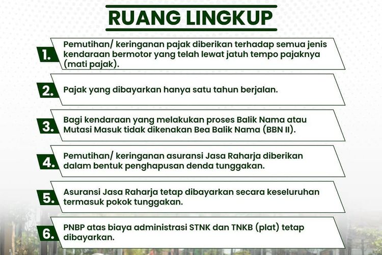 Ruang lingkup pemutihan denda pajak Lampung