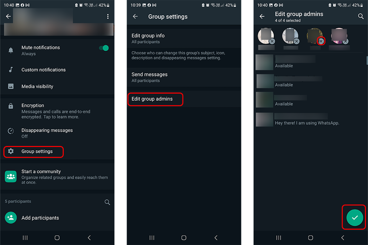 Cara memberhentikan beberapa peserta sekaligus sebagai admin di grup WhatsApp (/Caroline Saskia Tanoto)