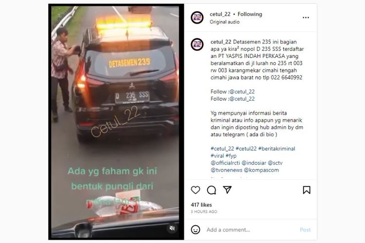 Video viral oknum petugas jasa keamanan diduga melakukan pungli