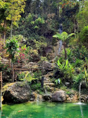 Air Terjun Kembang Soka, salah satu objek yang bisa dinikmati di Desa Wisata Jatimulyo, Kulon Progo, Yogyakarta.