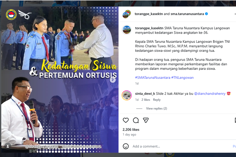 SMA Taruna Nusantara Langowan Resmi Beroperasi, Sambut Siswa Angkatan 36