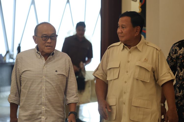 Menhan Prabowo Subianto bertemu politikus senior Partai Golkar Aburizal Bakrie pada Rabu (24/1/2024). 