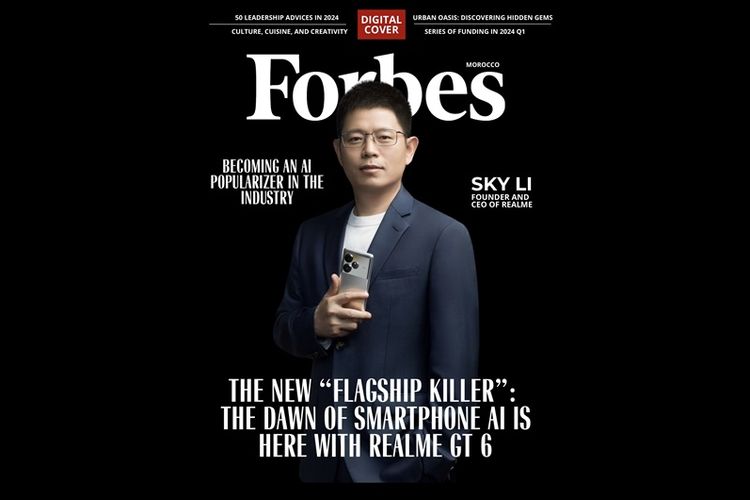 CEO Realme, Sky Li memastikan peluncuran Realme GT 6 di majalah Forbes