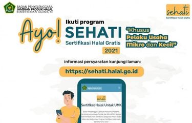 Program Sertifikasi Halal Gratis atau Sehati tahun 2021 