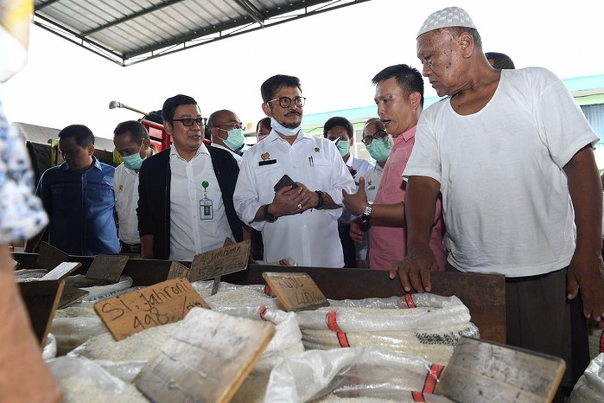 Mentan Syahrul Yasin Limpo memastikan stok beras tercukupi.