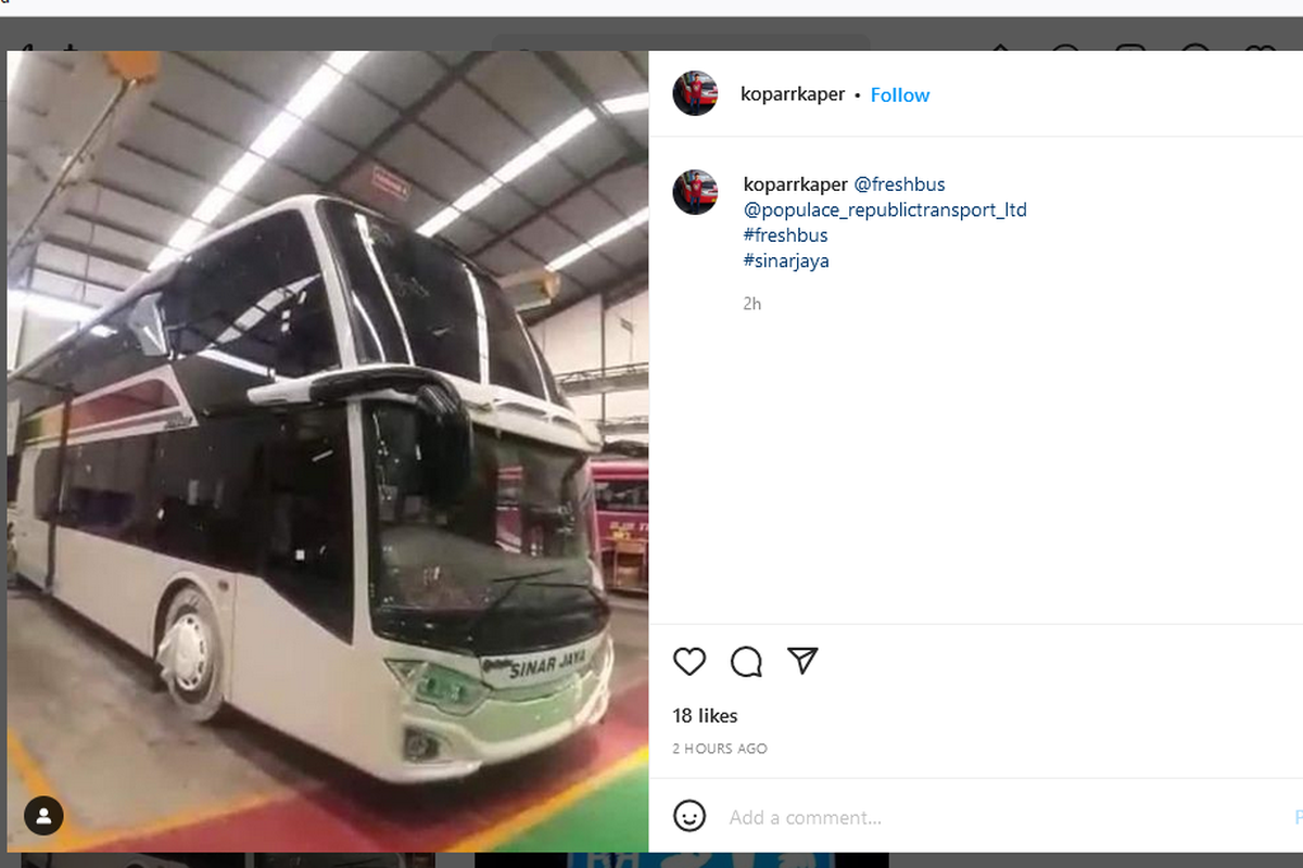 Bus AKAP baru PO Sinar Jaya