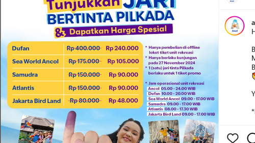 9 Promo Pilkada 2024 Khusus Wisata, Ada Ancol, Dusun Semilir, dan TMII