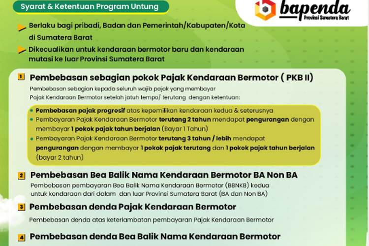 Pemutihan pajak kendaraan bermotor Sumatera Barat tawarkan 5 keuntungan.