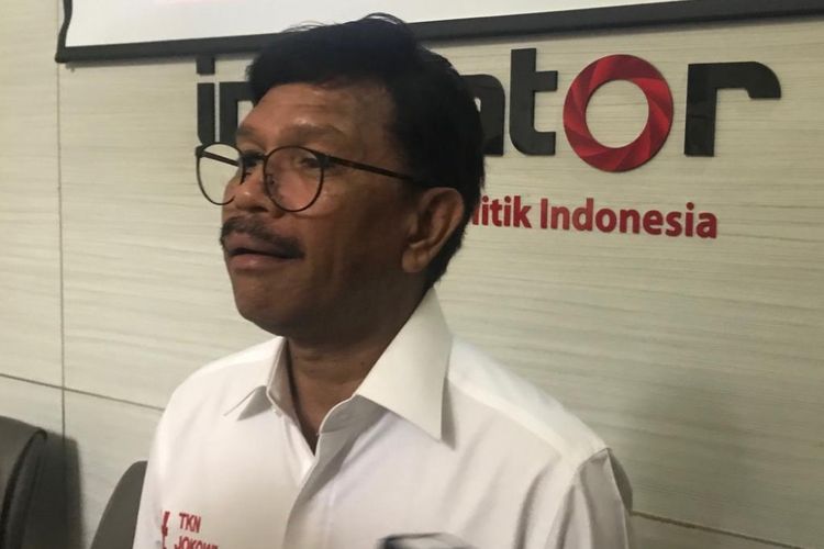 Wakil Ketua Tim Kampanye Nasional (TKN) Joko Widodo-Maruf Amin, Johnny G Plate, di Kantor Indikator, Jakarta Pusat, Rabu (23/1/2019).