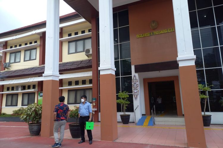 Suasana depan kantor Pengadilan Negeri Samarinda Jalan M Yamin Samarinda, Kaltim, awal November 2022.