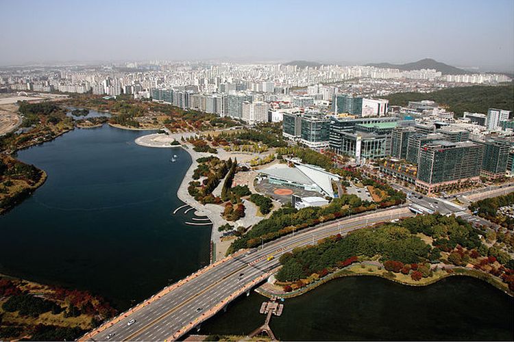 Pemandangan pemukiman di Goyang, Korea Selatan