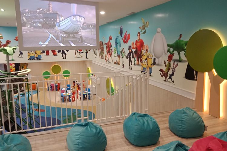 Moon Theater, salah satu fasilitas bermain anak di Cinemaxx Junior Pluit Village, Jakarta, Rabu (15/8/2018).