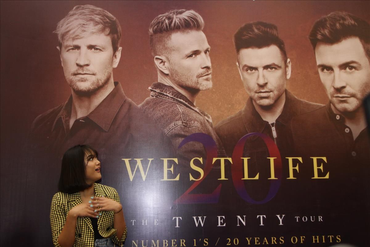 Marion Jola Ngaku Grogi Jadi Opening Konser Westlife di Palembang, Selasa (9/7/2019).