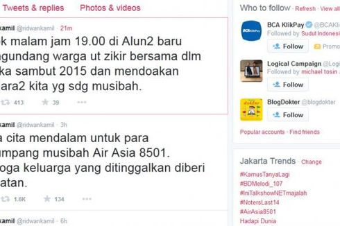 Rabu, Ridwan Kamil Zikir Bersama Doakan Penumpang AirAsia QZ8501