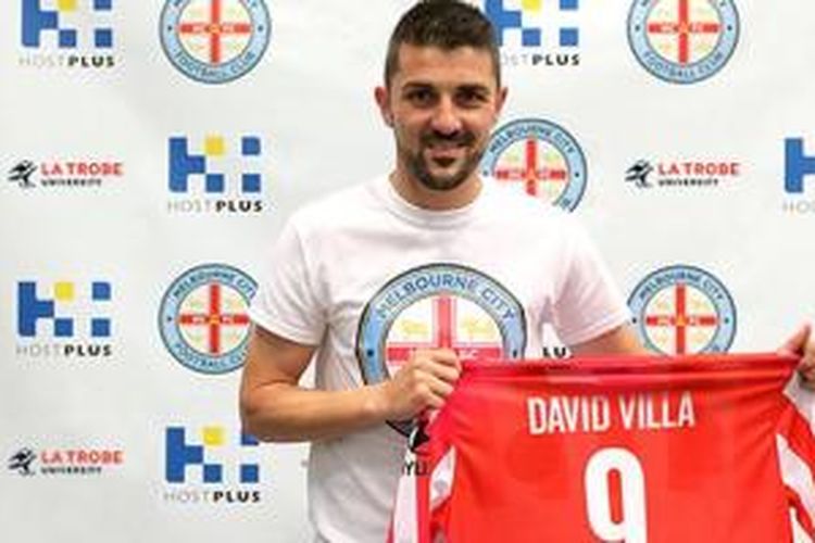 David Villa dengan seragam Melbourne City.