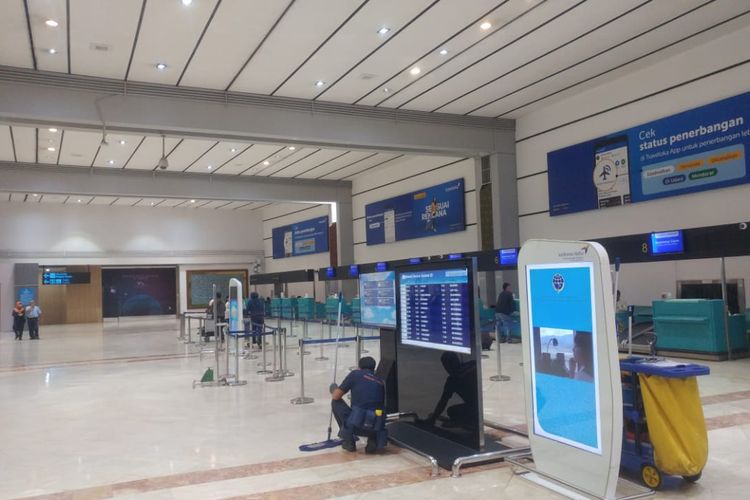 Terminal 2D Bandara Soekarno-Hatta sepi antrian di periode libur Natal dan Tahun Baru, Minggu (22/12/2019)