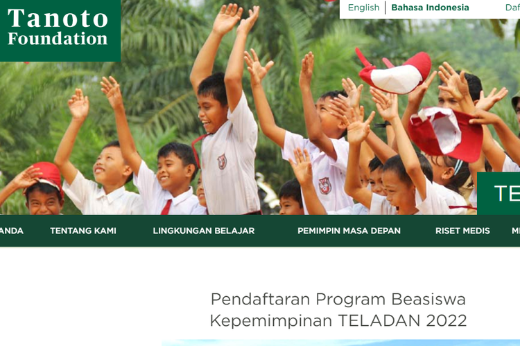 Program TELADAN (Transformasi Edukasi untuk melahirkan Pemimpin Masa Depan) merupakan salah satu inisiatif Tanoto Foundation bagi mahasiswa di 9 PTN.