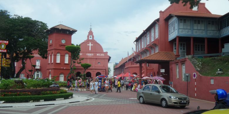 Kawasan kota tua di Malaka, Malaysia, Kamis (30/8/2017).