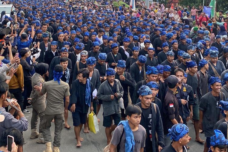 1.500 Warga Suku Baduy datang ke Rangkasbitung untuk bertemu Pemerintah Kabupaten Lebak, Jumat (17/5/2024).