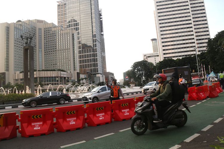 Ilustrasi penutupan jalan di Jakarta