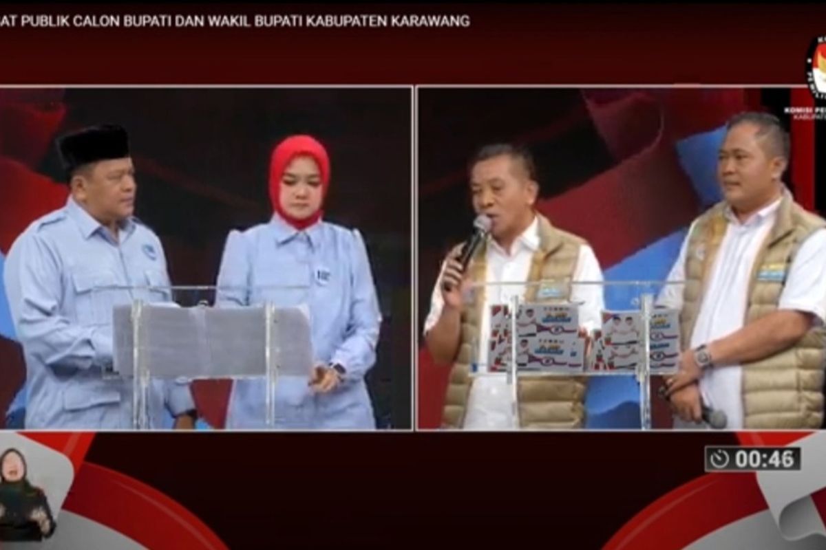 Debat publik pilkada Karawang 2024, Sabtu (9/11/2024) malam.