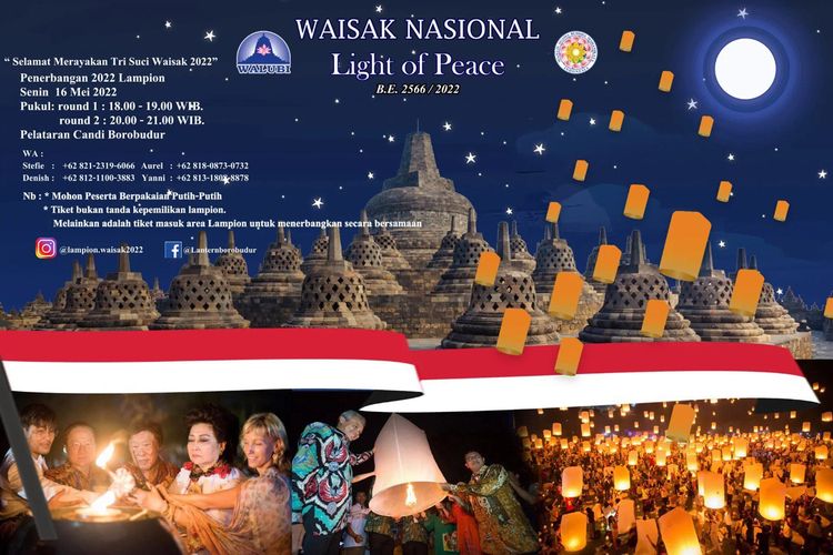 Festival Lampion Waisak Nasional 2022 di Candi Borobudur