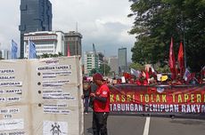 Aliansi Buruh dan Masyarakat Unjuk Rasa Tolak Tapera di Depan Patung Kuda