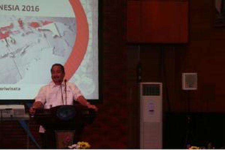 Menteri Pariwisata, Arief Yahya mempaparkan kinerja Kementerian Pariwisata akhir tahun 2015 di Jakarta, Rabu, (30/12/2015).
