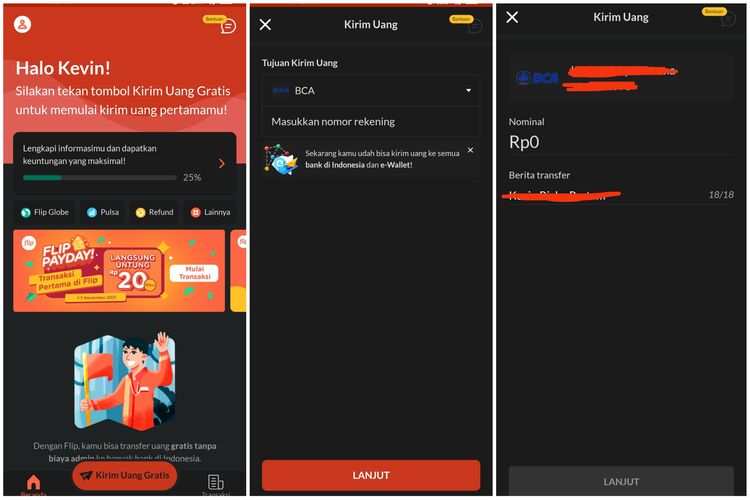 Cara transfer antar-bank tanpa biaya admin menggunakan Flip.
