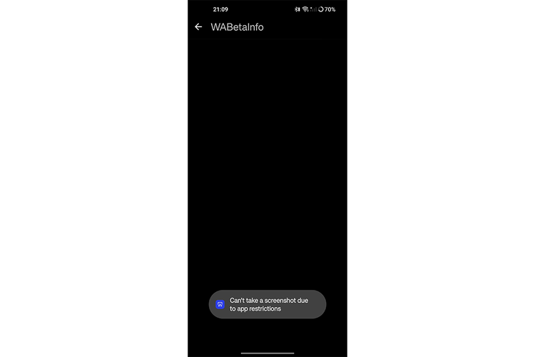 WABetaInfo menemukan bahwa WhatsApp menghadirkan fitur blokir screenshot foto profil pengguna. Pengguna tidak lagi diperbolehkan mengambil tangkapan layar dari foto profil pengguna lain