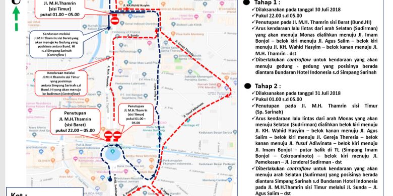 Rekayasa lalu lintas di MH Thamrin jelang pembongkaran JPO.