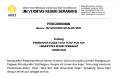 Lowongan Kerja Dosen Tetap Non-ASN Unnes 2023, Ini Persyaratannya