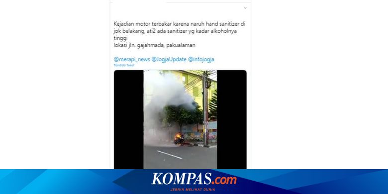 [KLARIFIKASI] Benarkah Motor Ini Terbakar karena Hand Sanitizer?