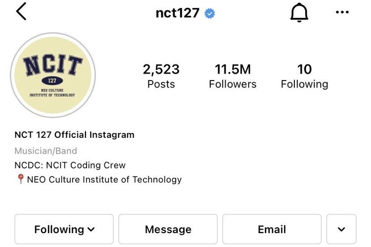 NCT 127 mengubah tampilan akun Instagram dari foto profil hingga deskripsi.