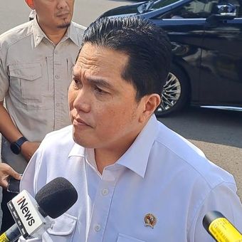 Menteri BUMN Erick Thohir saat ditemui di Istana, Jakarta, Kamis (8/5/2025). 