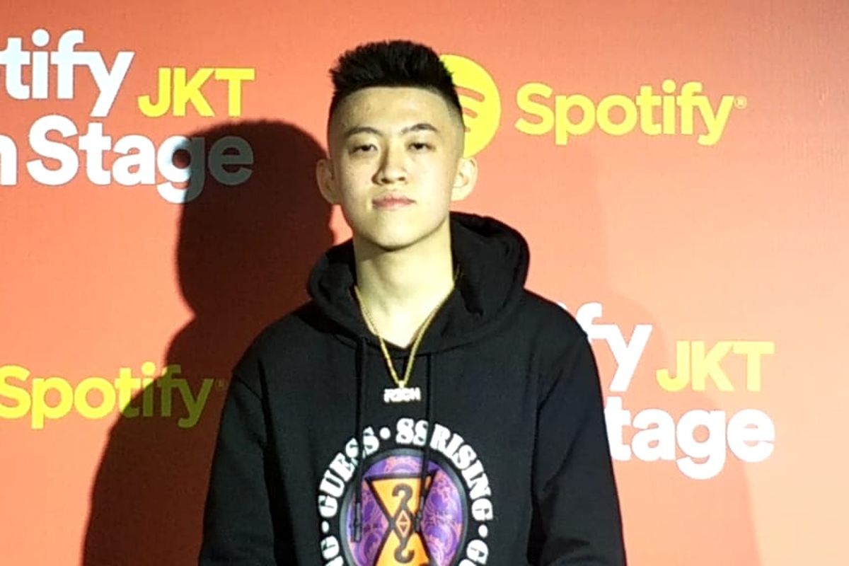 Rich Brian dalam jumpa pers Spotify On Stage di Hotel Grand Mercure, Kemayoran, Jakarta Pusat, Jumat (4/10/2019).