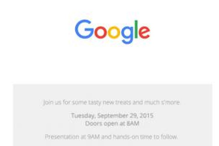 Undangan acara Google pada 29 September