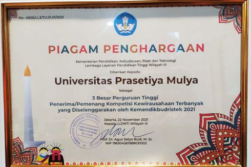 Universitas Prasmul Raih Penghargaan Bidang Kewirausahaan Kemendikbud Ristek